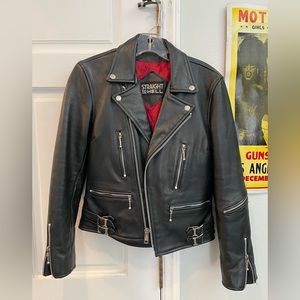 Straight to Hell Women’s Black Leather Defector Jacket size small